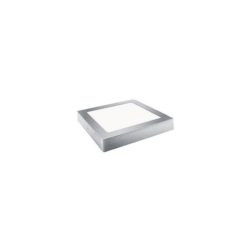 Compra Downlight led superficie cuadrado plata luz neutra 1800 lm 18w MATEL 22855 al mejor precio