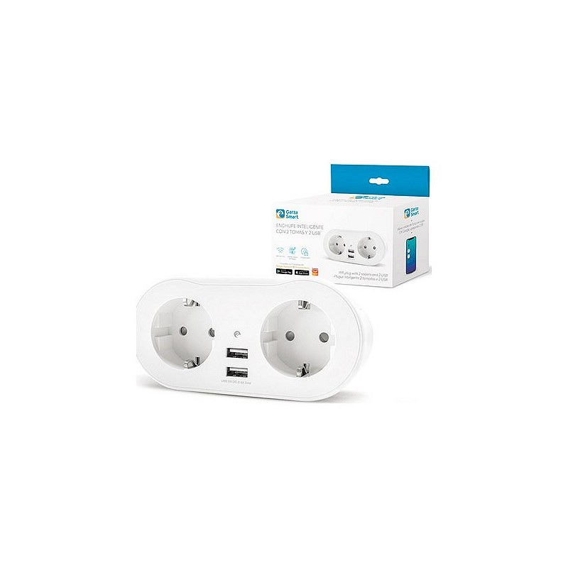 Compra Enchufe de pared smart wifi 2 tomas y 2 usb GARZA 401301 al mejor precio