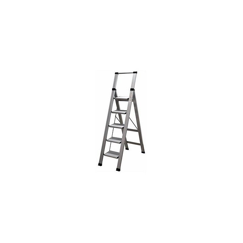 Compra Escalera aluminio domestica peldaño super ancho 5 peldaños HOMELUX 710028 al mejor precio