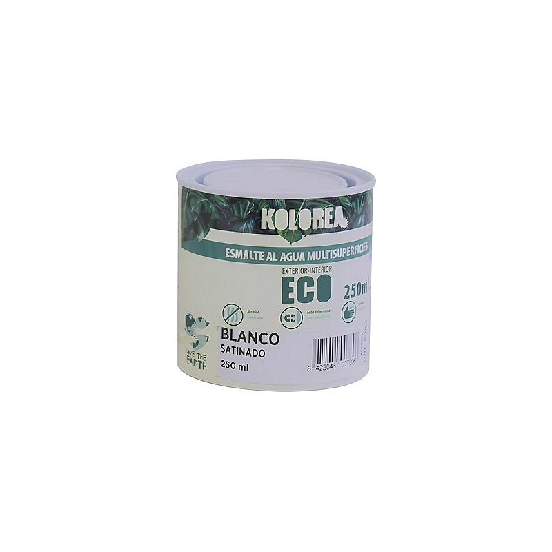 Compra Esmalte al agua eco satinado 250 ml blanco KOLOREA KES-01 -250ML/06133 al mejor precio