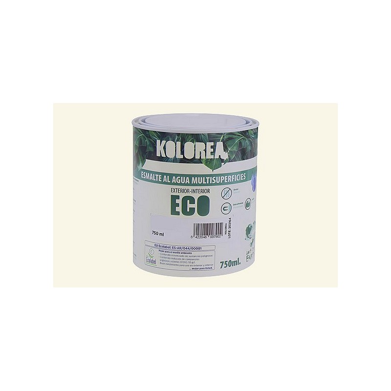 Compra Esmalte al agua eco satinado 750 ml blanco roto KOLOREA KES-06-750ML/06142 al mejor precio