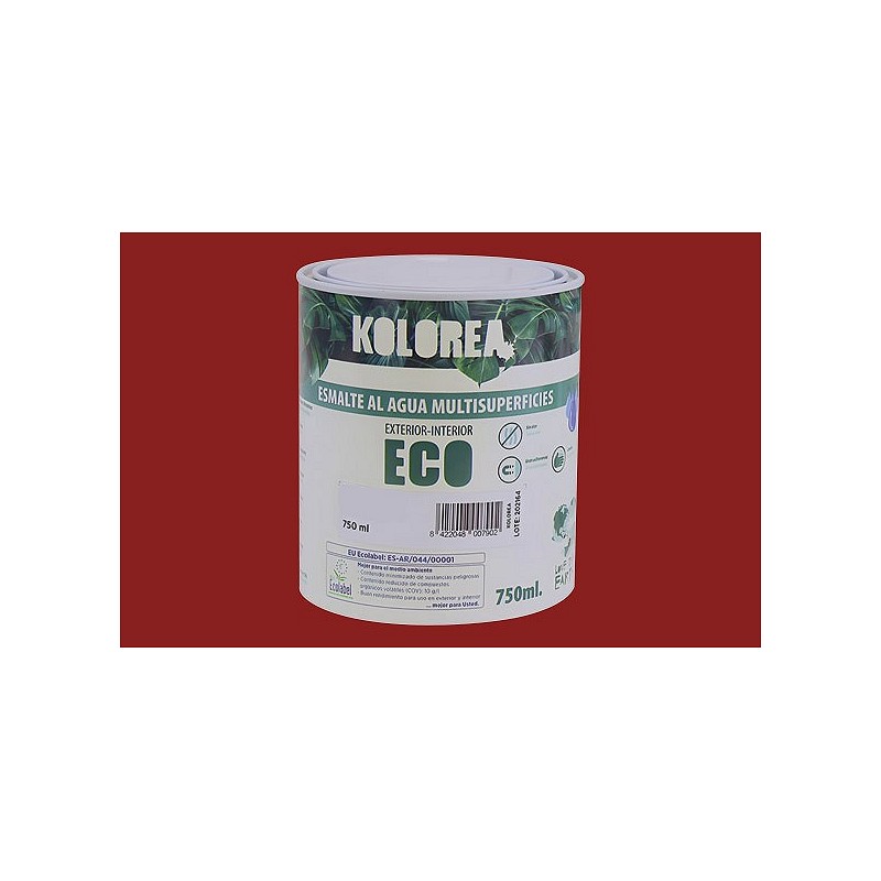 Compra Esmalte al agua eco satinado 750 ml rojo carruajes KOLOREA KES-11-750ML/06152 al mejor precio