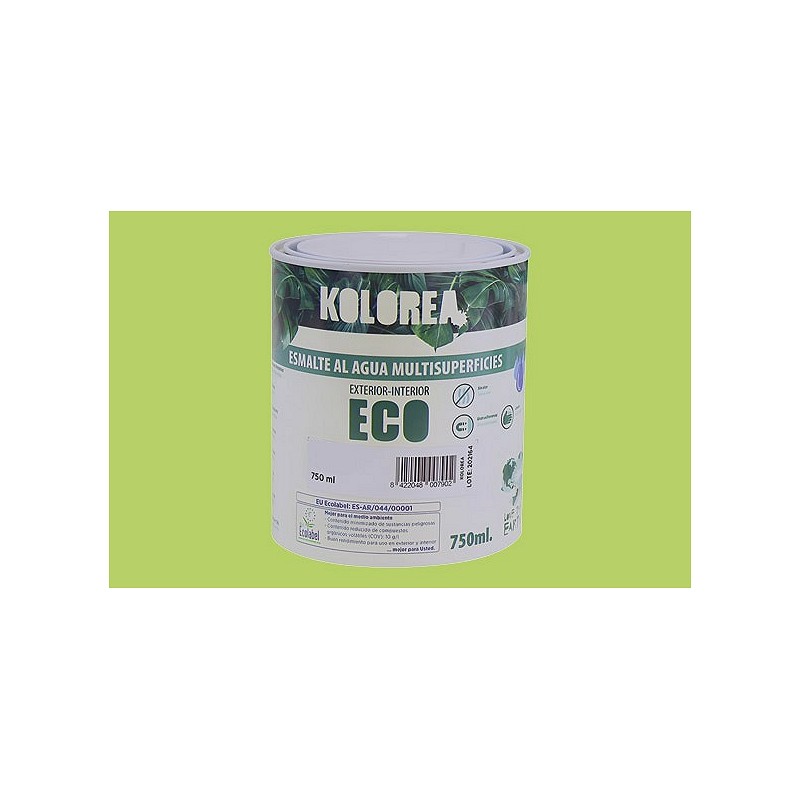 Compra Esmalte al agua eco satinado 750 ml verde lima KOLOREA KES-14-750ML/06158 al mejor precio