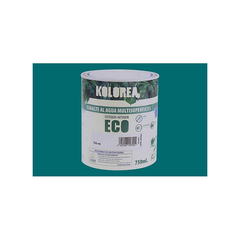 Compra Esmalte al agua eco satinado 750 ml verde jade KOLOREA KES-16-750ML/06162 al mejor precio