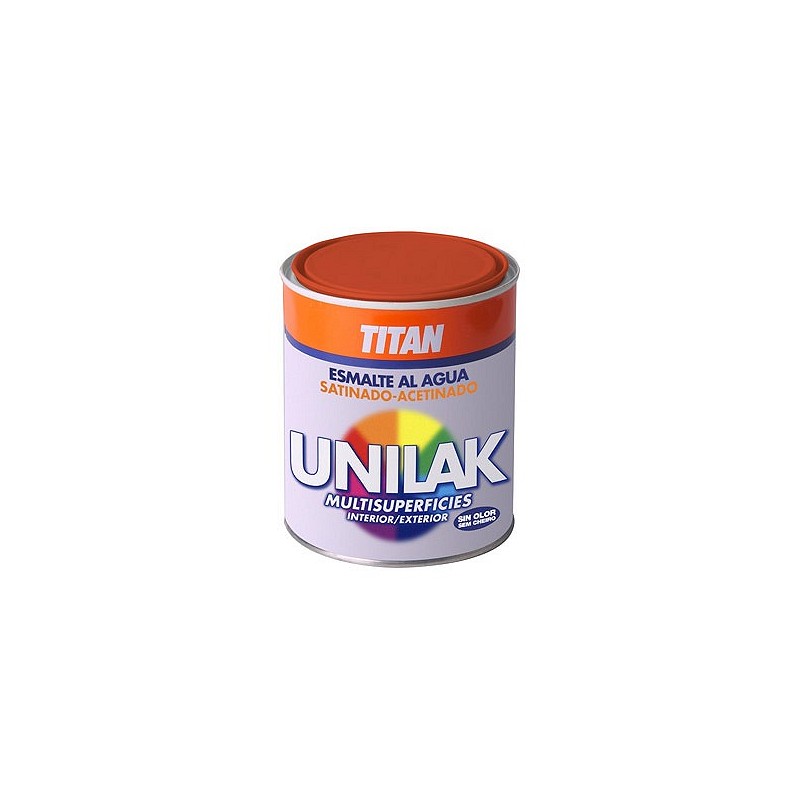 Compra Esmalte al agua unilak satinado 750 ml rojo china TITAN 03F140534 al mejor precio